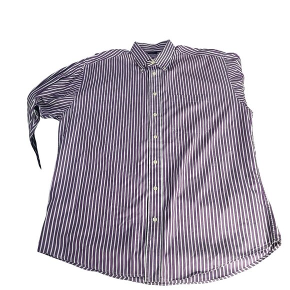BURBERRY LONDON Men's SZ LG Purple Striped Long Sleeve Button Down Dress Shirt U - Picture 3 of 9
